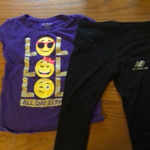 Lol shirt by children place. New balance pants black